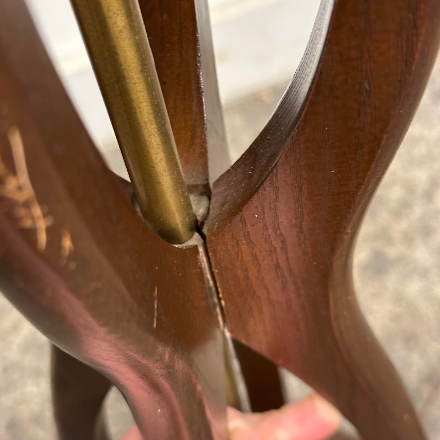 Mid Century Modern Modeline Sculpted Walnut Floor Lamp