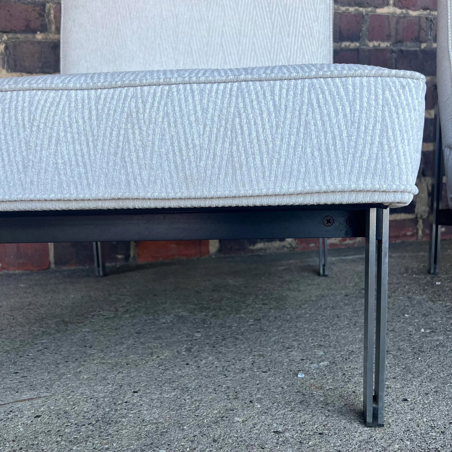 Pair of Knoll Parallel Bar Slipper Chairs Reupholstered