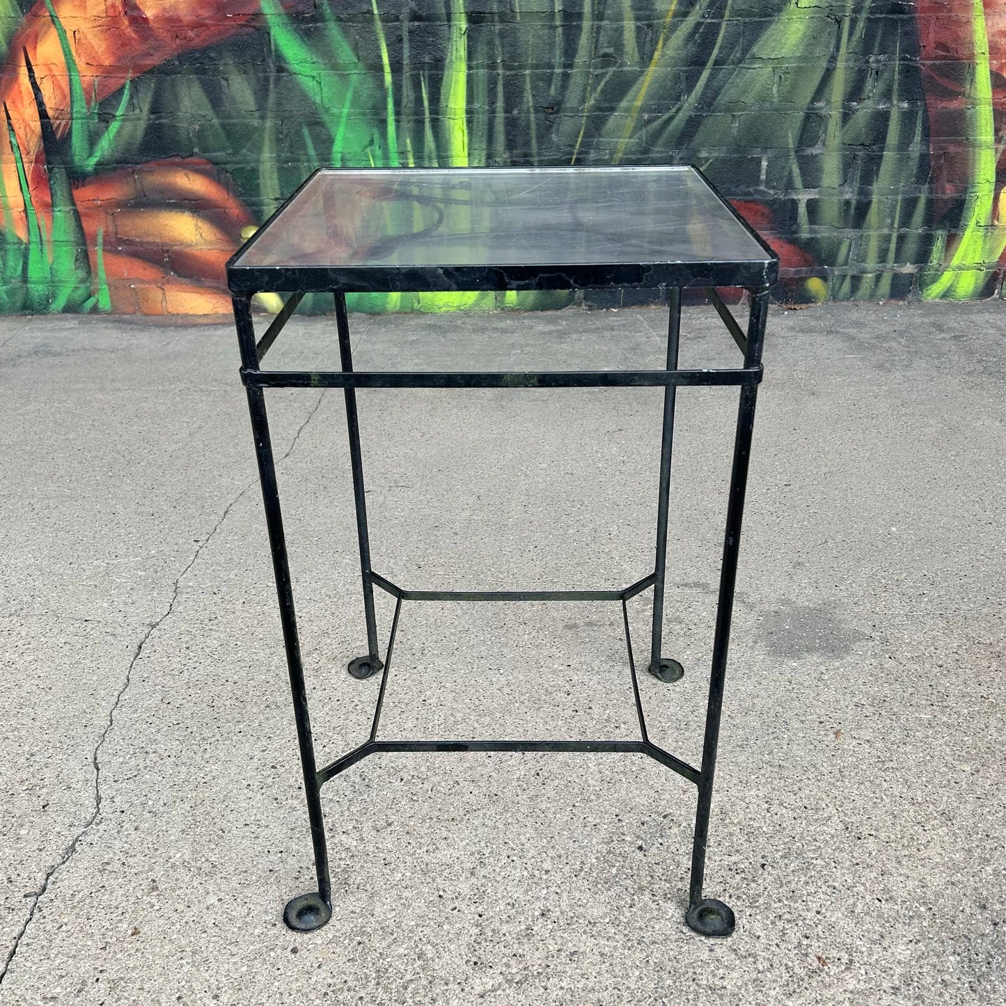 1950s Salterini Outdoor Patio Iron Tall Side Table, Attributed