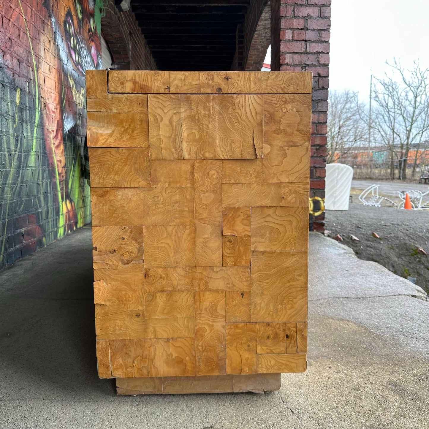 Paul Evans Patchwork Burlwood Credenza