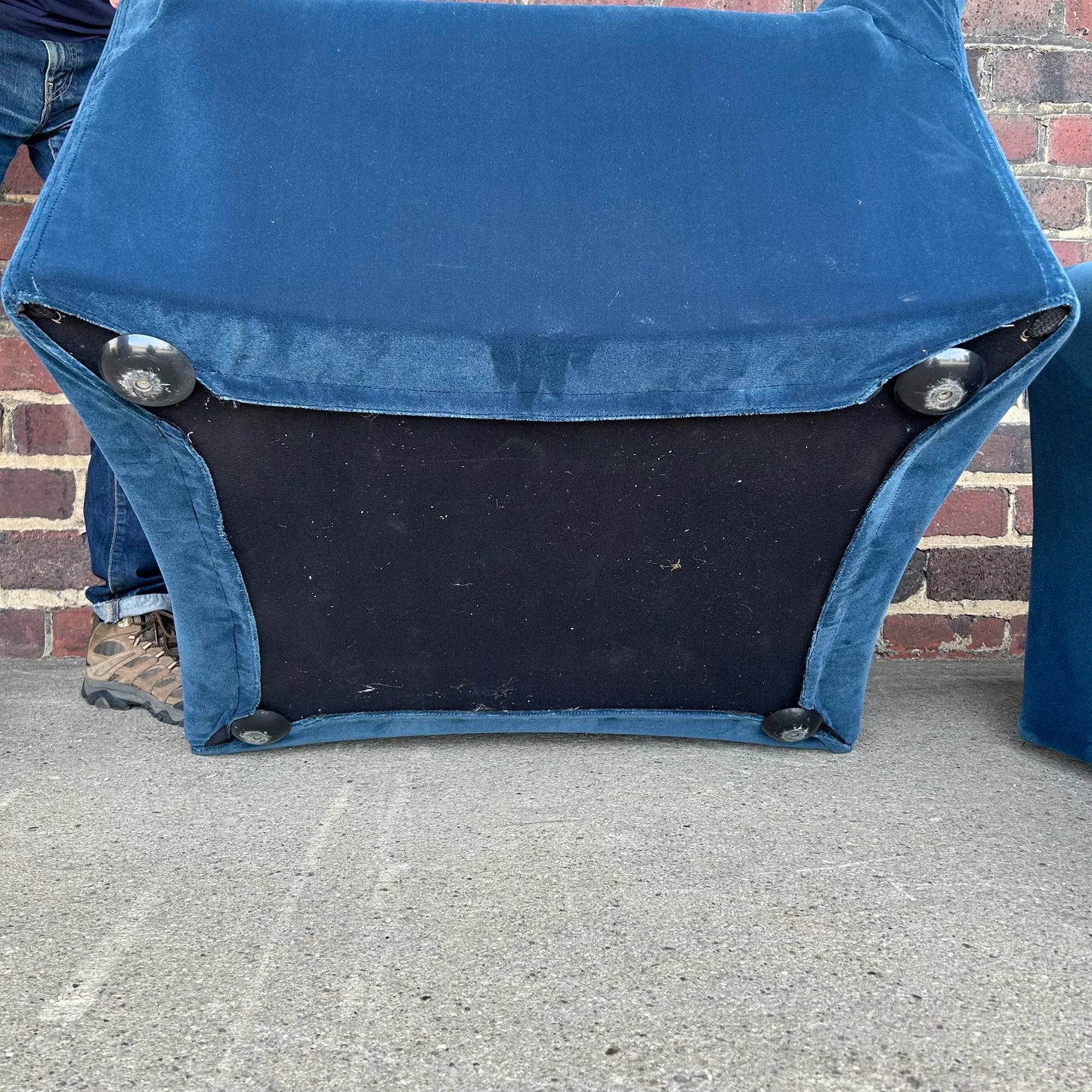 Pair of Mario Bellini Tentazione Lounge Chairs Recovered in Faux Mohair