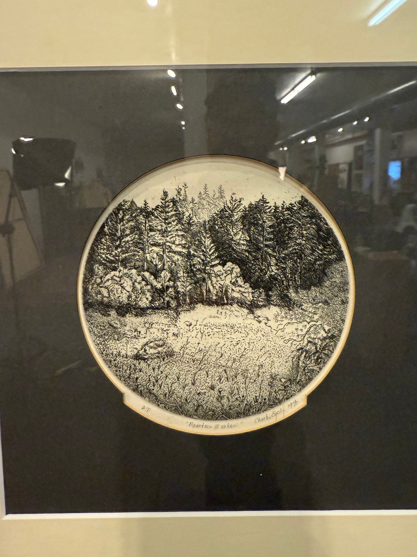“Mountain Meadow” Etching Print by Egolf 1970