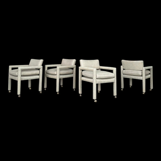 Milo Baughman for Thayer Coggin Set of 4 Chairs on Casters
