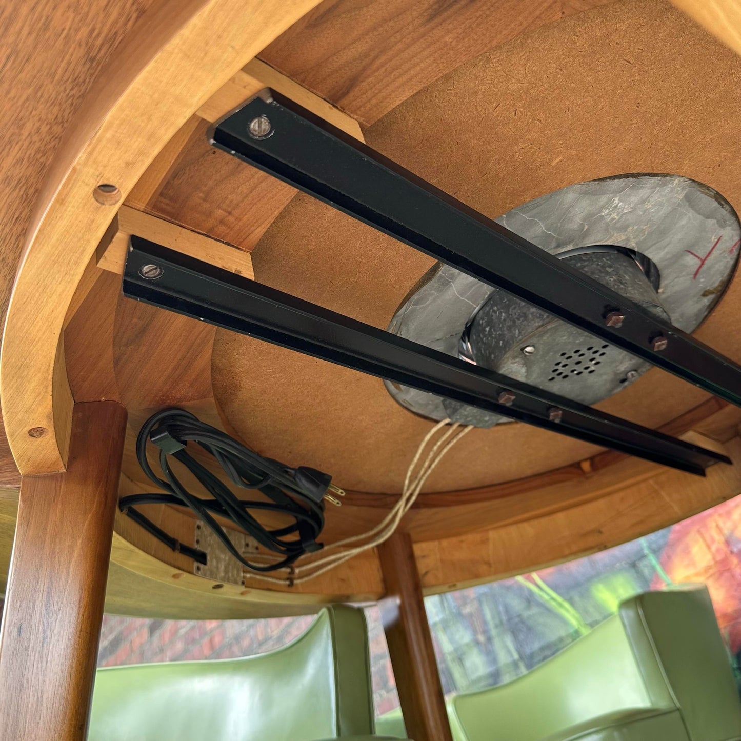 Edward Wormley for Dunbar Lazy Susan Dining Set With Heated Center and 6 Chairs