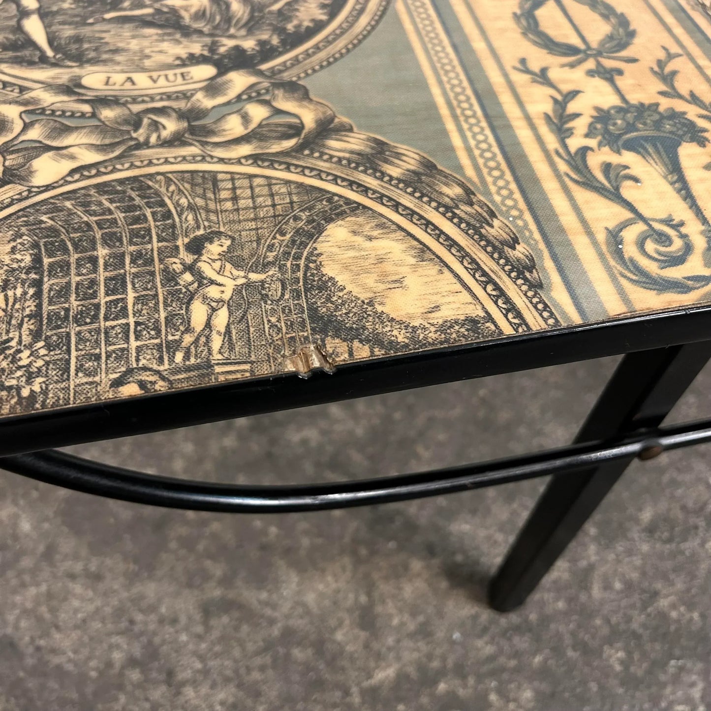 Vintage Fornasetti Style Petite Coffee Table Iron