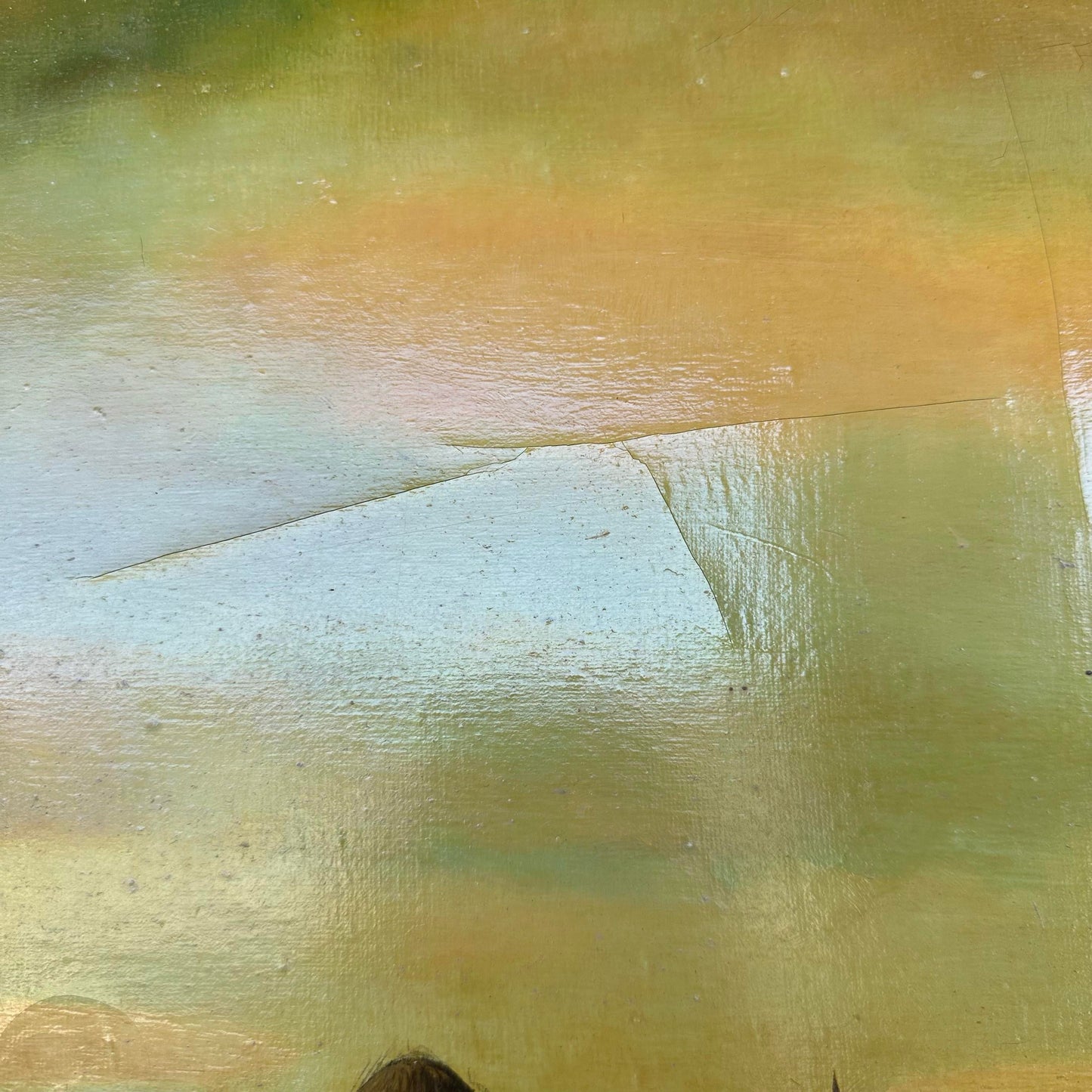 Framed Surrealist Oil Landscape Painting Signed Walle