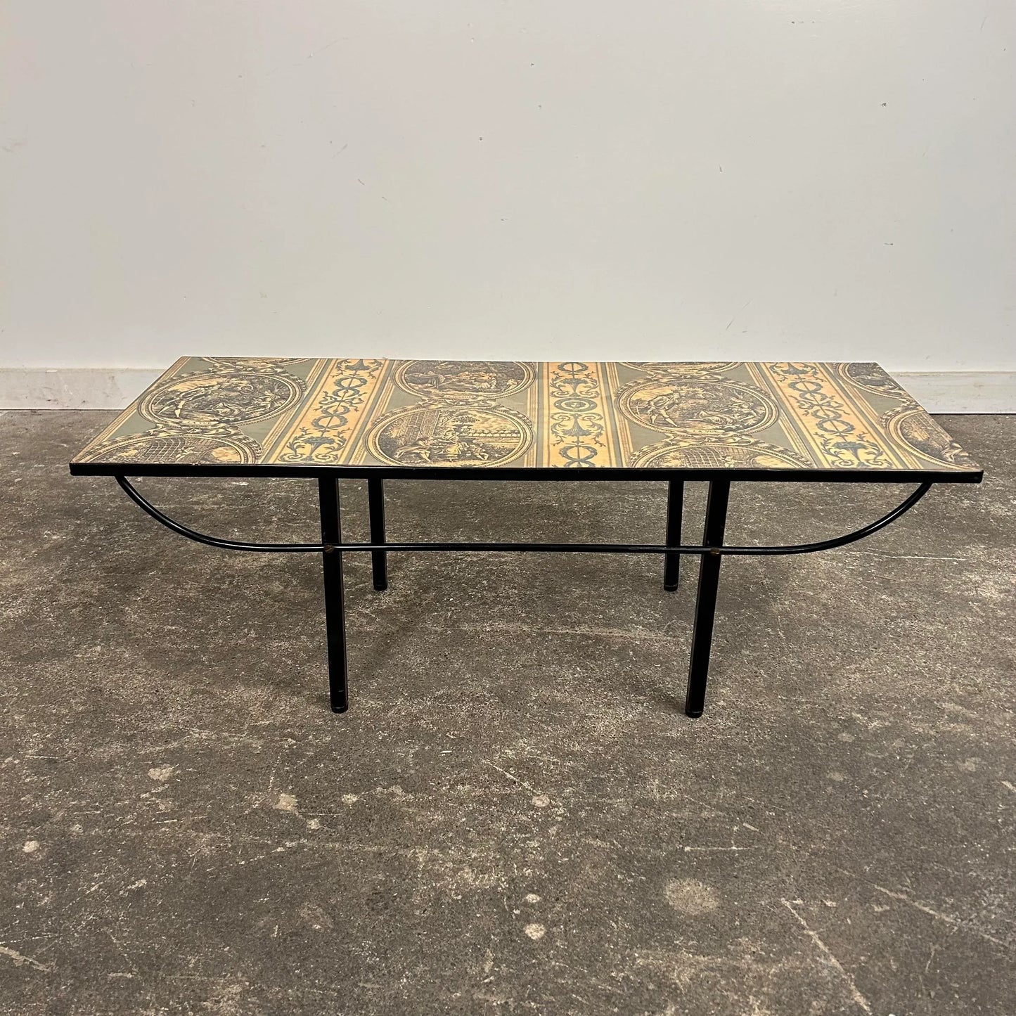 Vintage Fornasetti Style Petite Coffee Table Iron