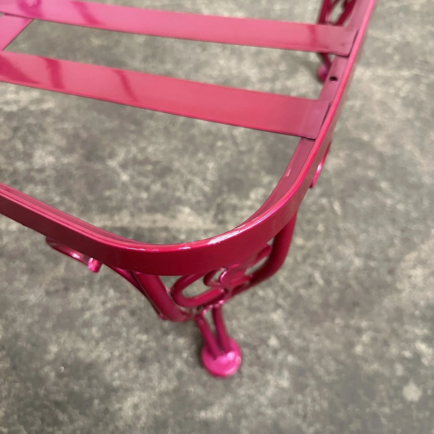 Newly Powder Coated Woodard Chantilly Rose Wrought Iron Outdoor Lounge Chair