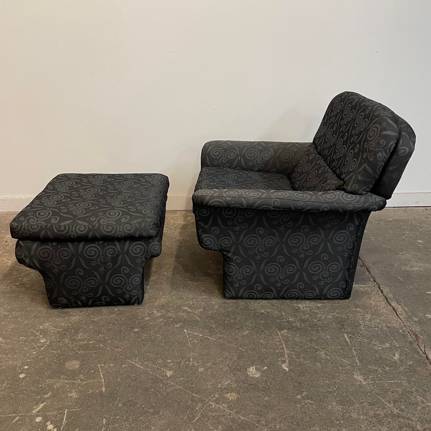 Mid Century Modern Preview Furniture Arm Chair and Ottoman