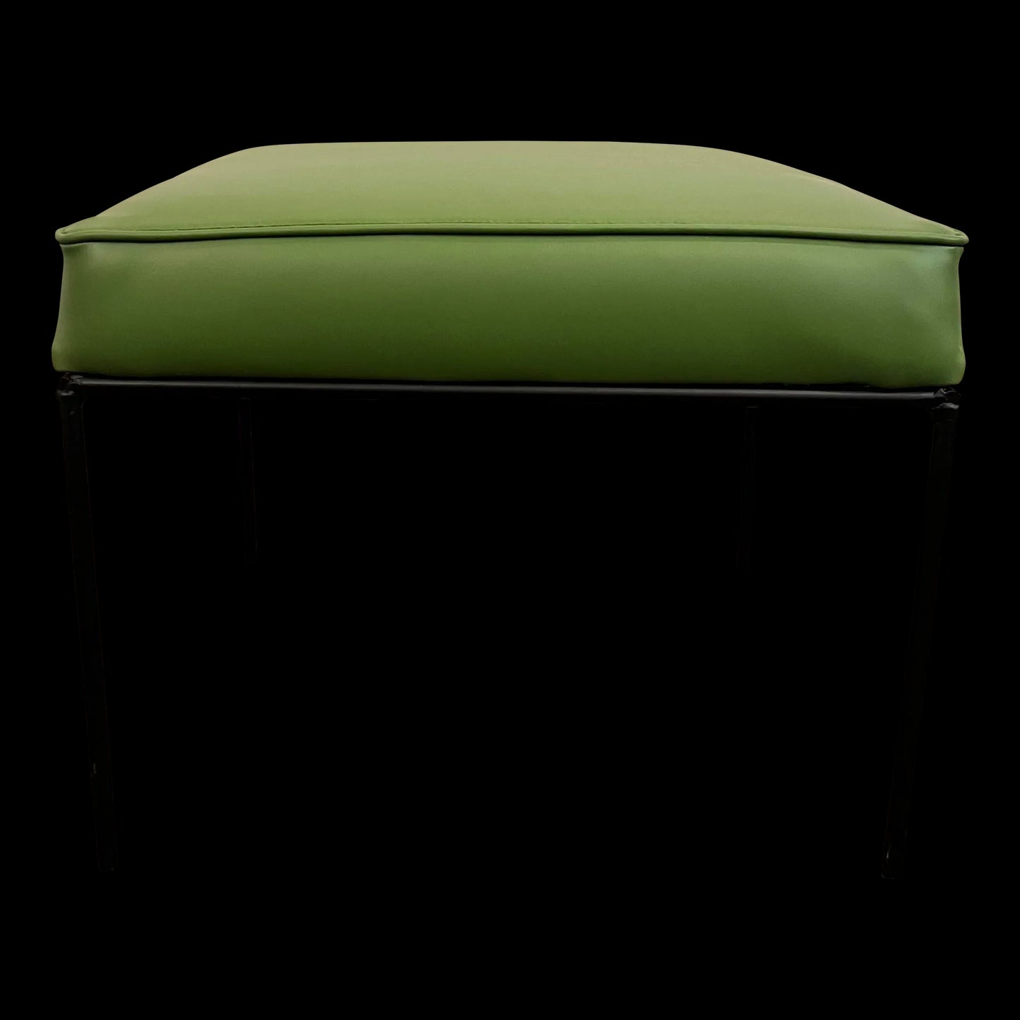Paul McCobb Style Green Leatherette Ottoman