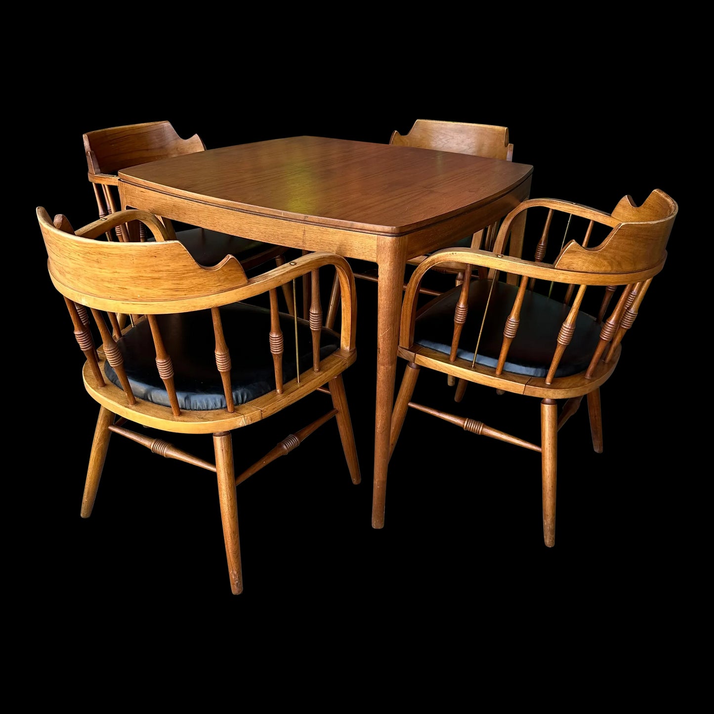 Stewart McDougall and Kipp Stewart for Drexel Declaration Walnut Game Table and Chairs