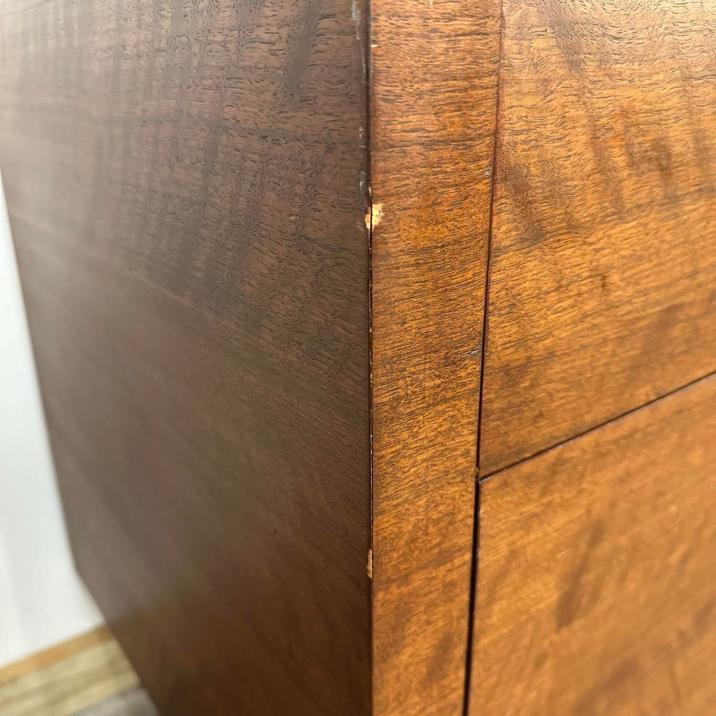 Mid Century Modern Helikon Walnut Chrome and Marble Credenza