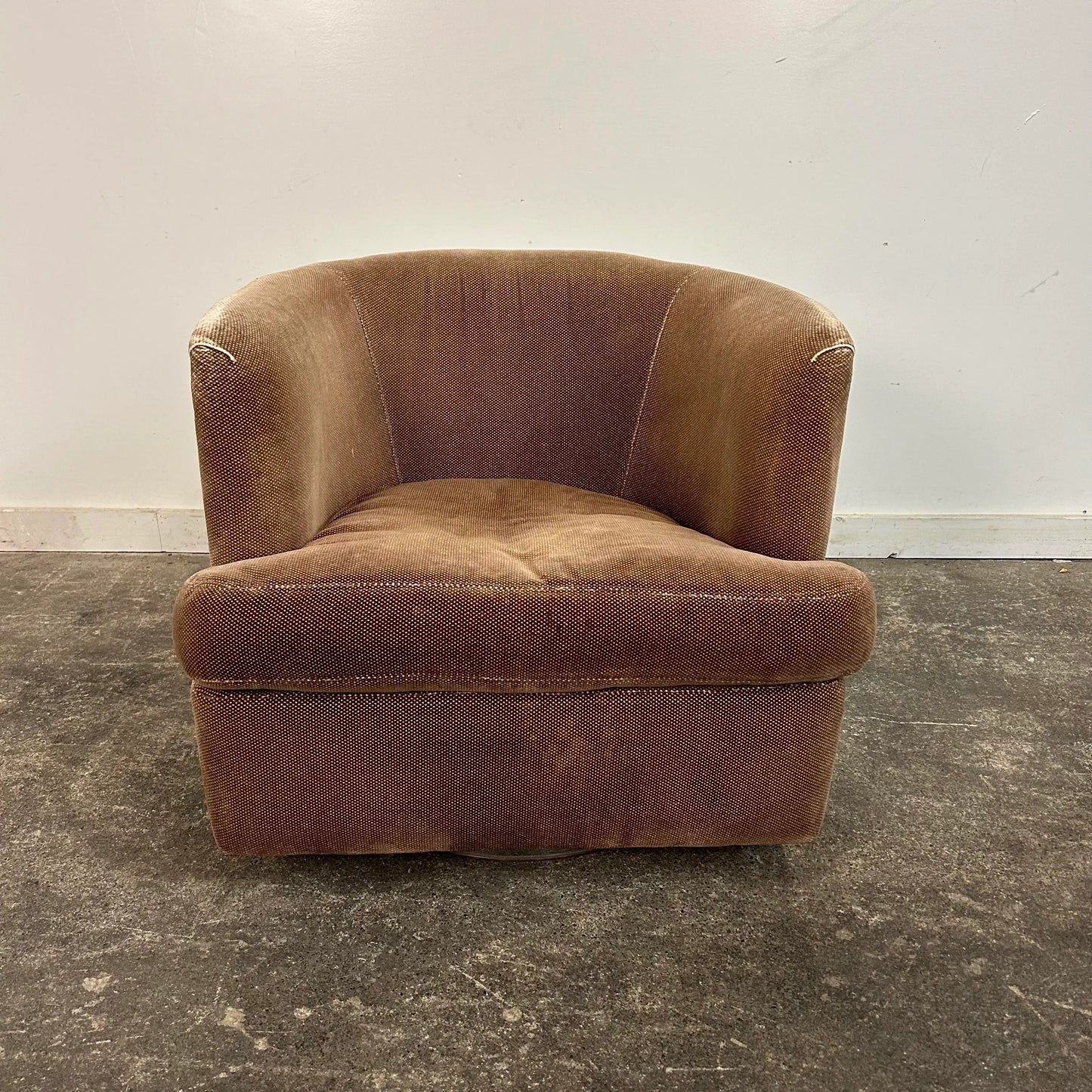 Milo Baughman Chrome Club Chair on Swivel Rock Base