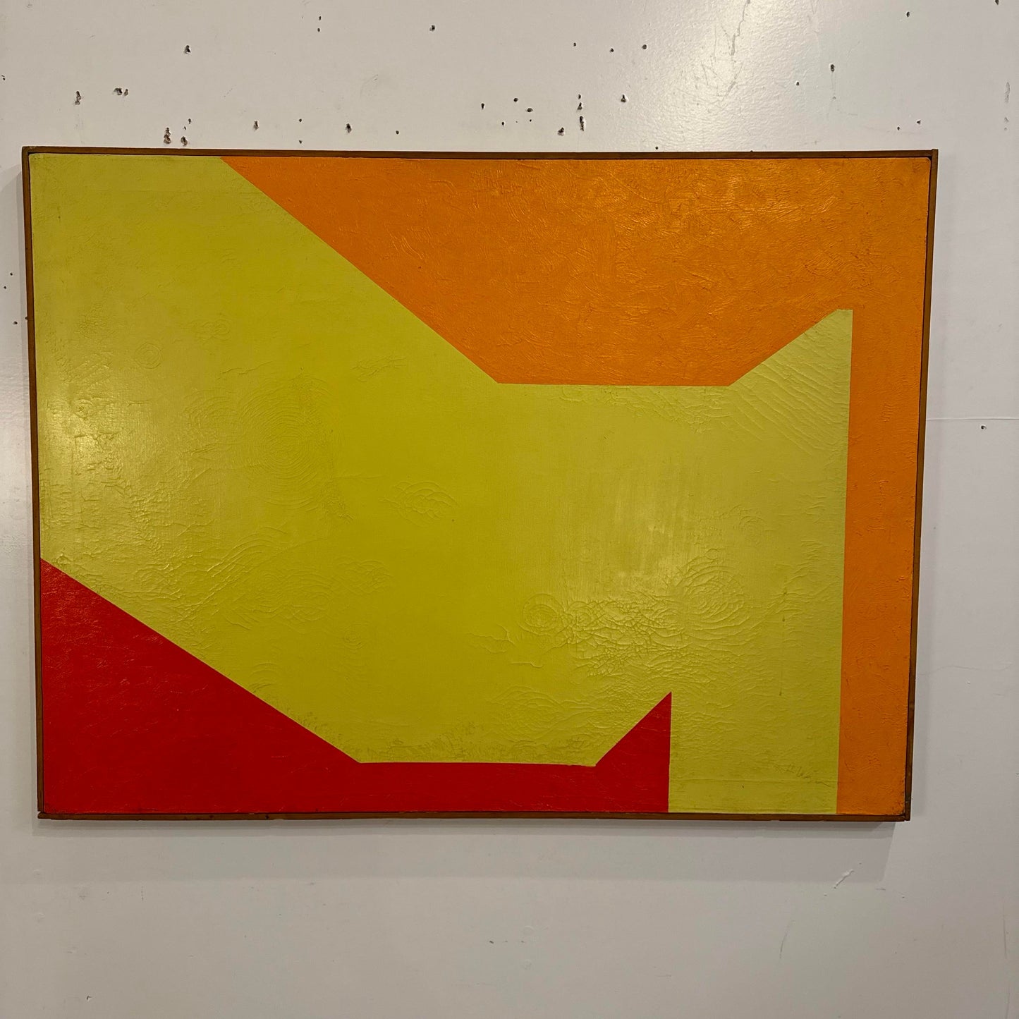 Modern Abstract Color Blocked Art Painting From the Mid Century