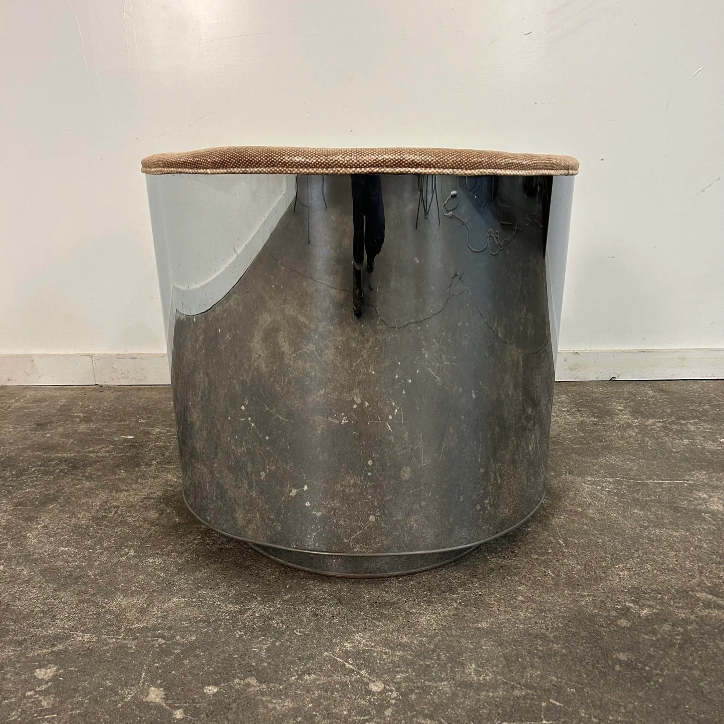 Milo Baughman Chrome Club Chair on Swivel Rock Base