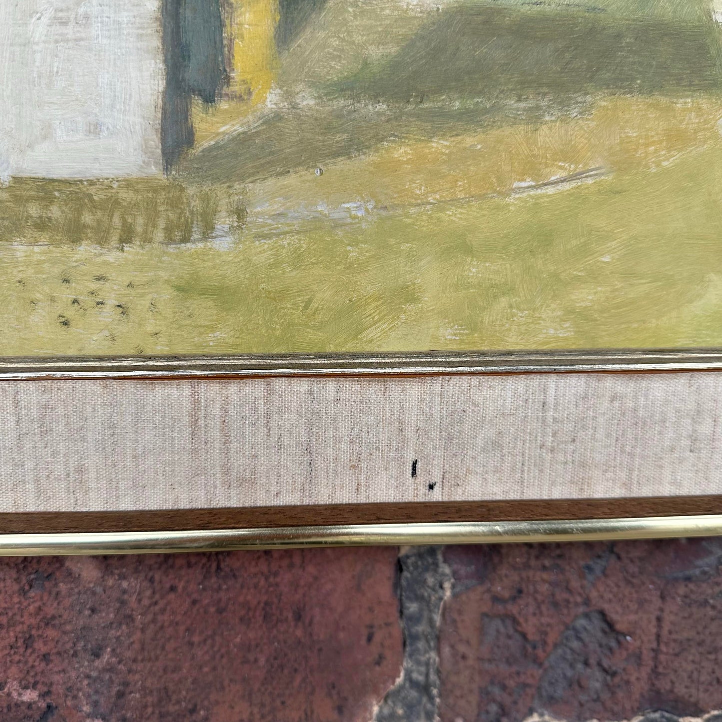 Mid-Century Modern Cityscape Painting by Robert C. Brisley