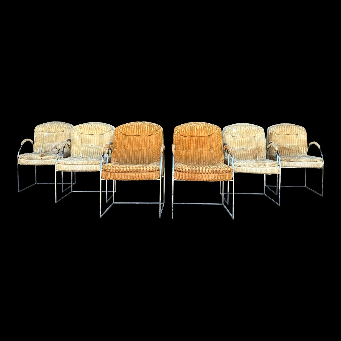 Set of 6 Founders Milo Baughman Style Dining Chairs