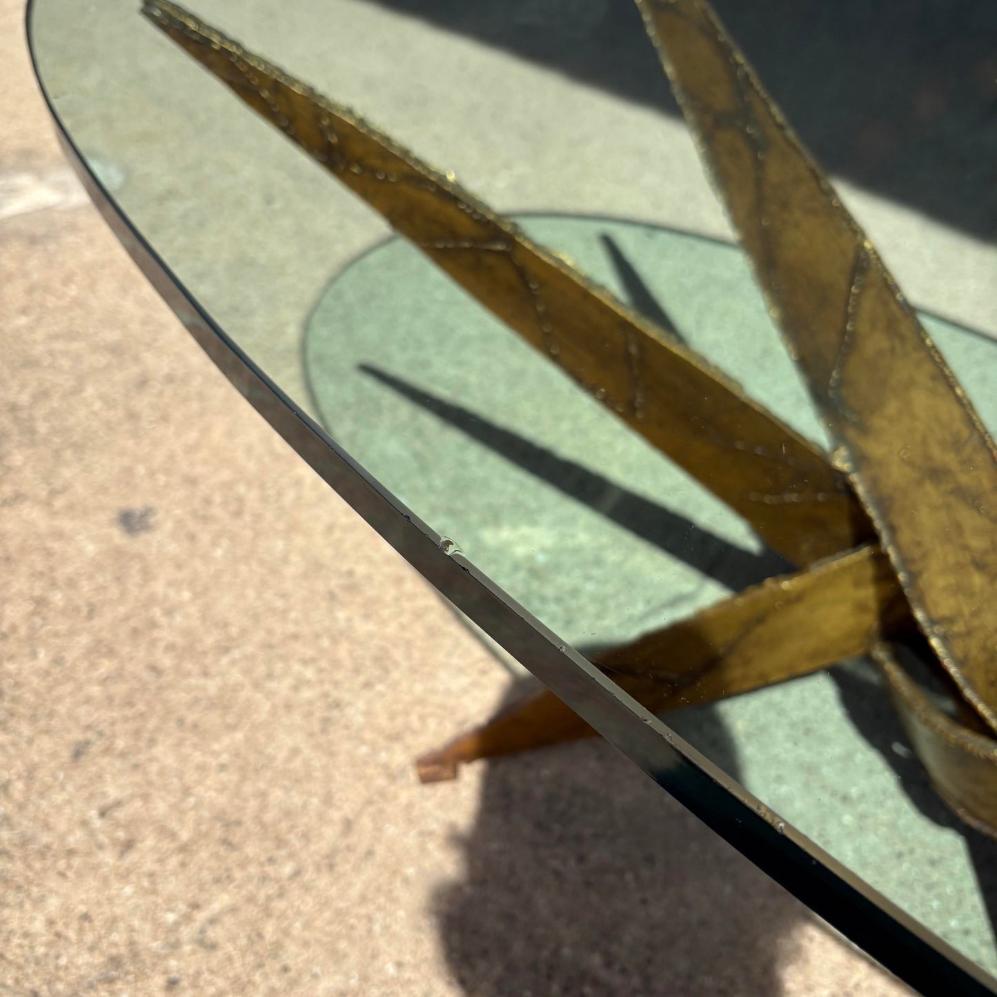 Mid Century Modern Silas Seandel Style Brutalist Torch Cut Cocktail Coffee Table