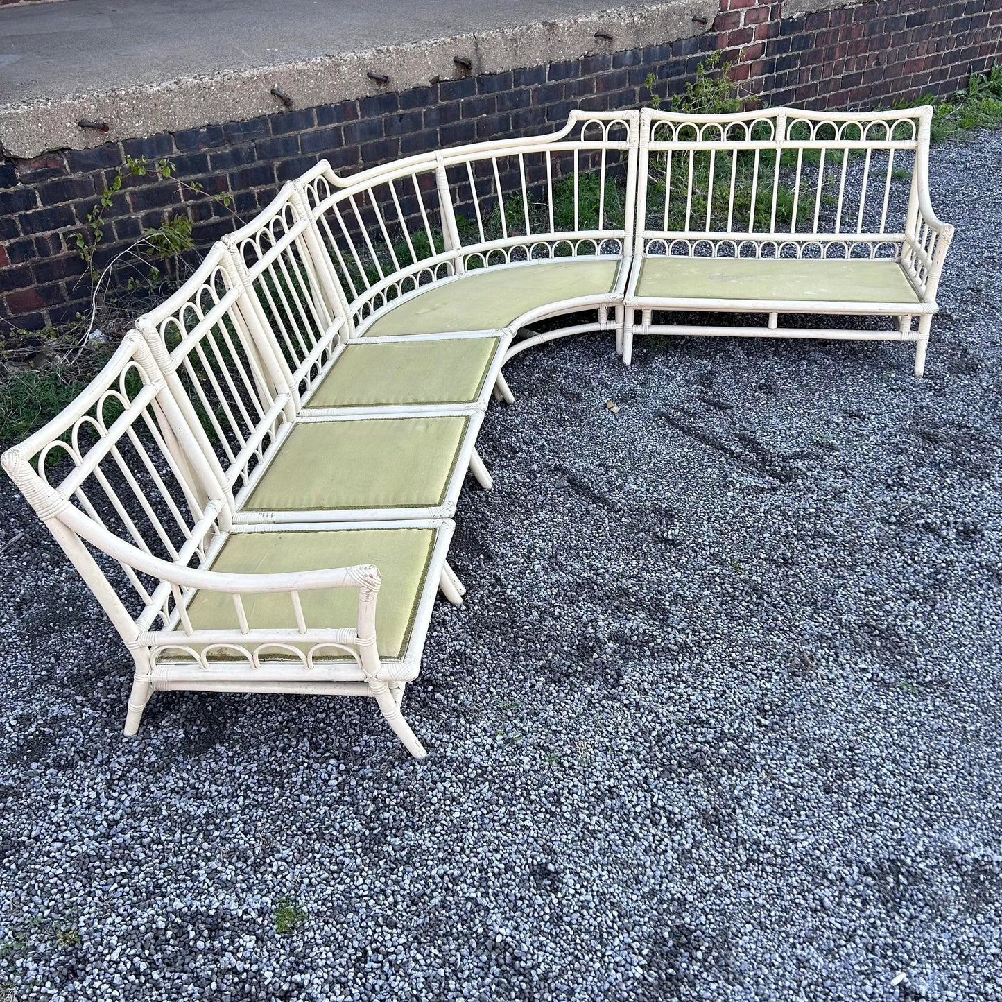 Vintage Tommi Parzinger and Henry Olko for Willow and Reed Rattan Bamboo Sectional