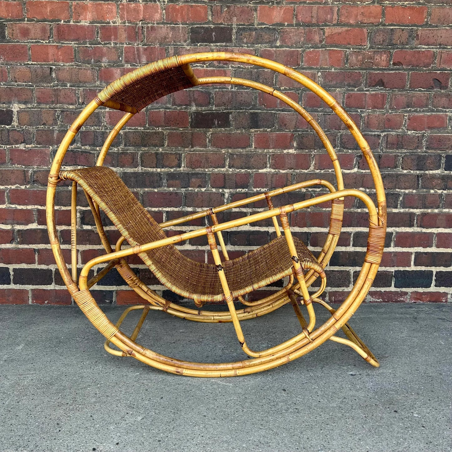 Franco Benttonica Dondolo Rattan Rocking Chair