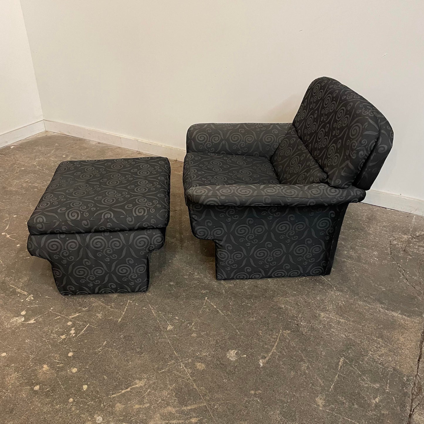 Mid Century Modern Preview Furniture Arm Chair and Ottoman