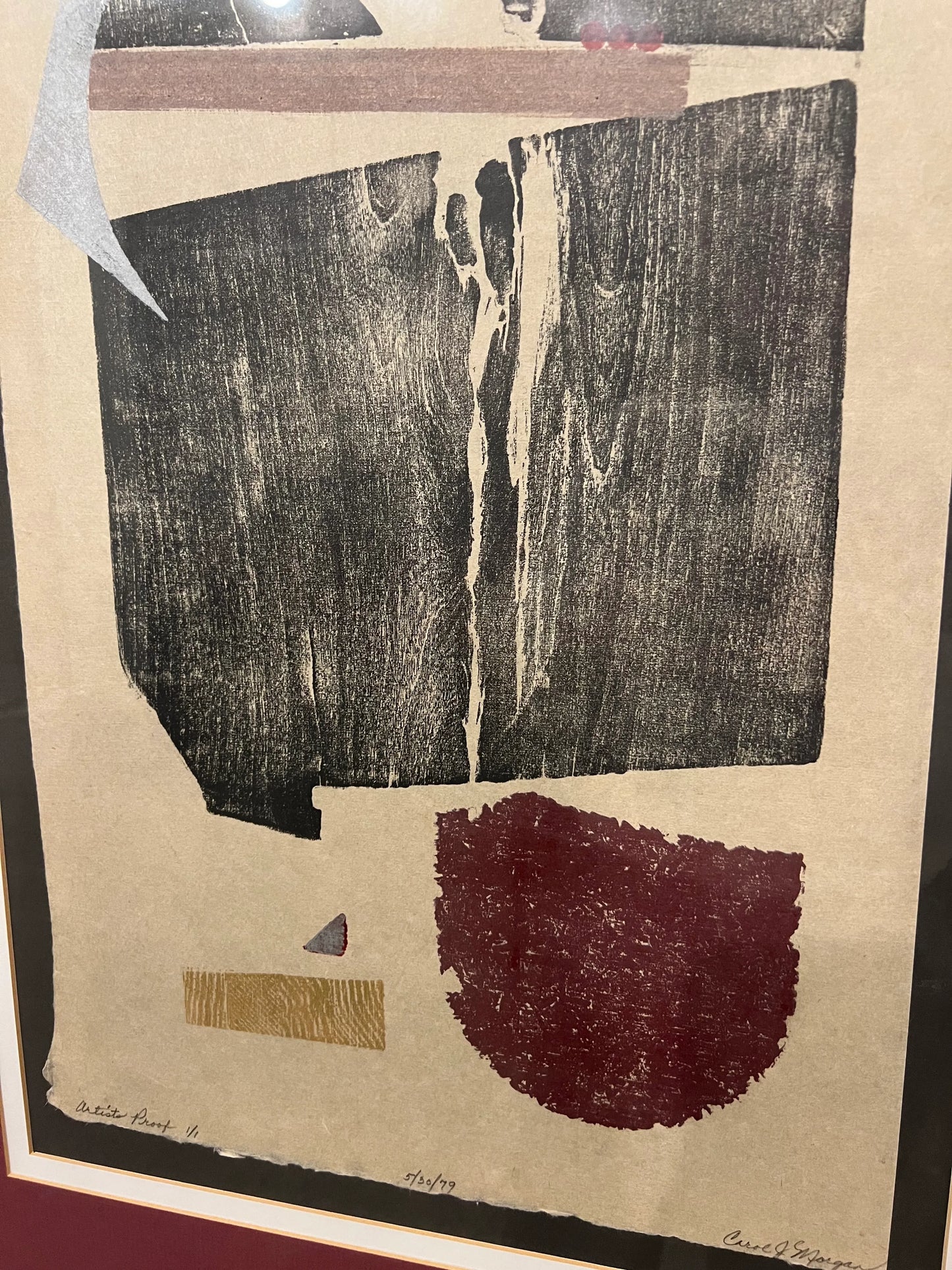 Framed Stamped Litho by Artist Carol Morgan Signed and Numbered Ap 1/1 79’