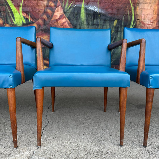 Mid-Century Modern Set of 4 Stow & Davis Arm Chairs Gibbings Style
