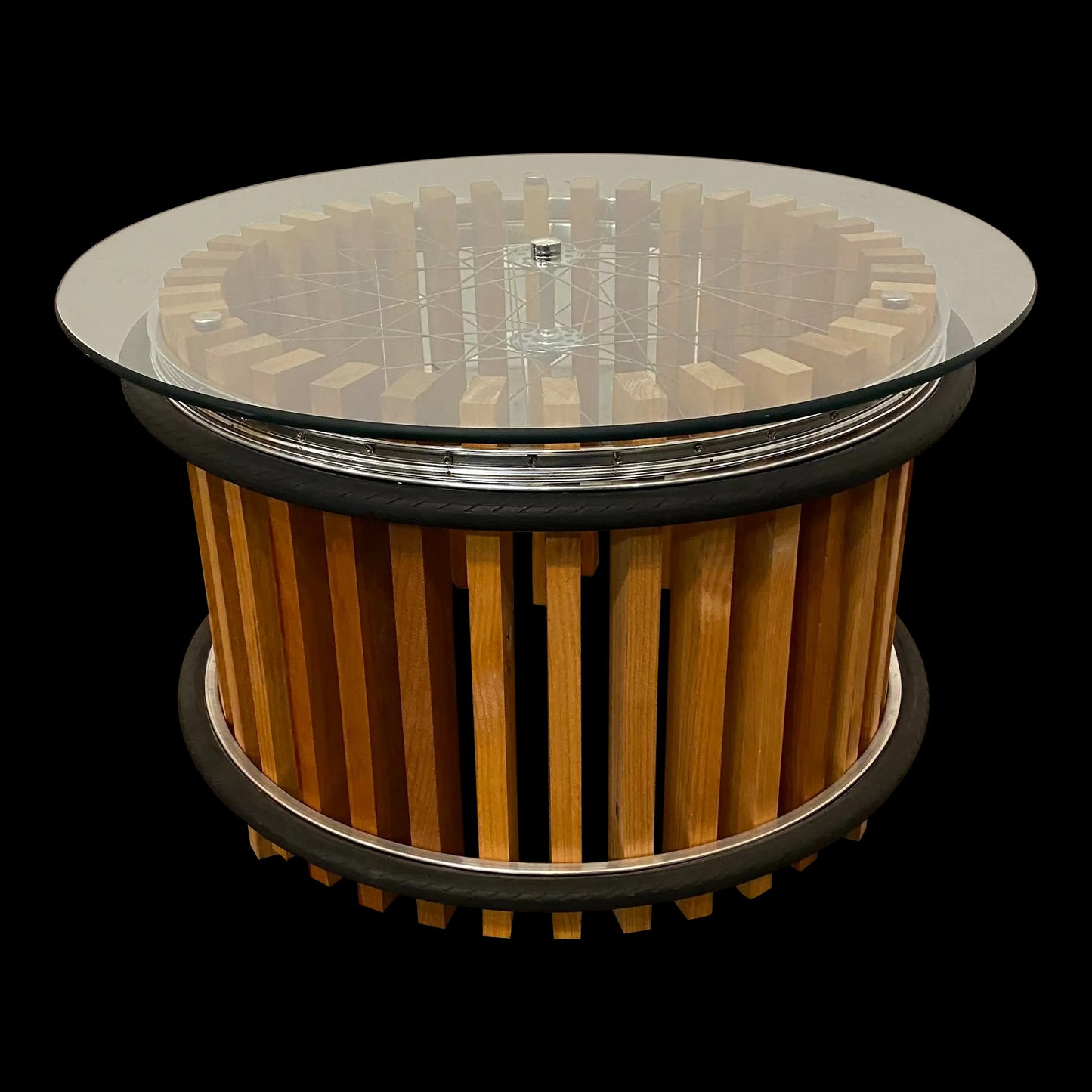 Studio Made Round Bicycle Wheel Table by K. Griesen