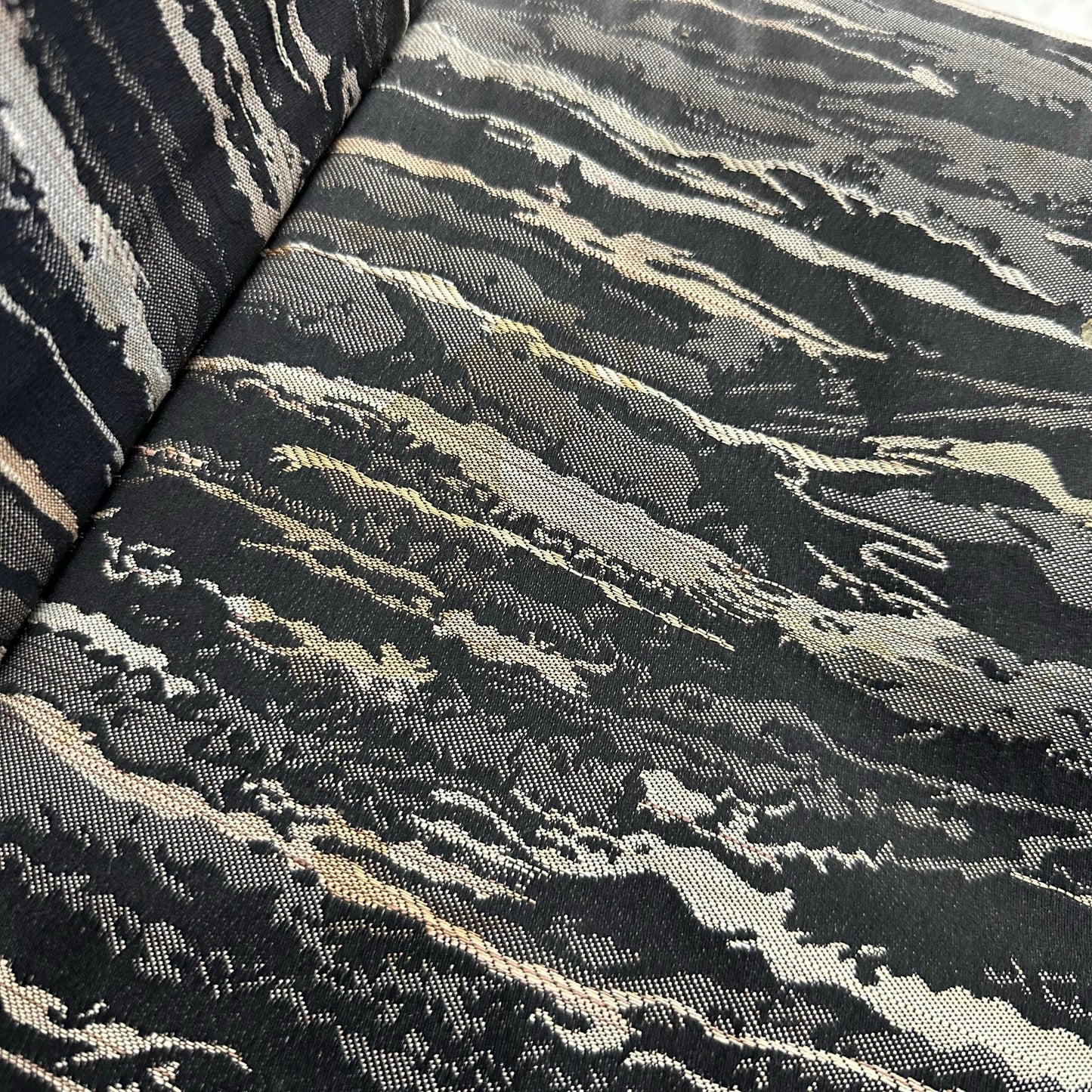 Glass and Brass Dining Set With Four Chairs Knoll Style Flat Bar Milo Baughman