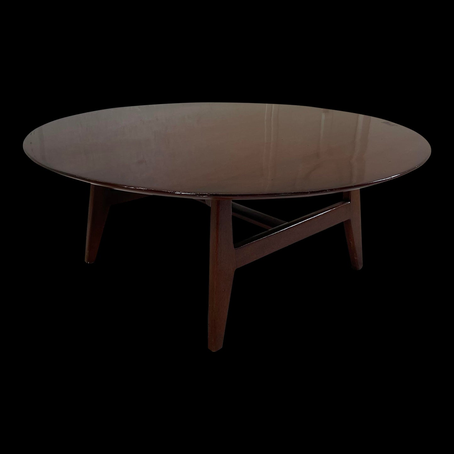 Vintage Jens Risom Designs Walnut Round Coffee Table