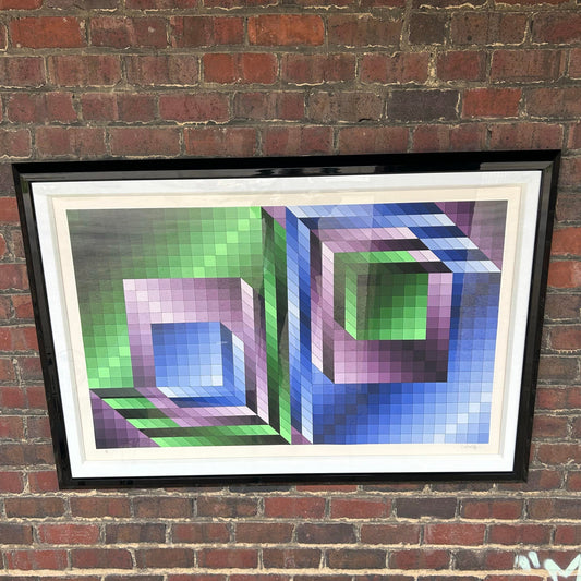 Victor Vasarely Diptych Serigraph Xonau II