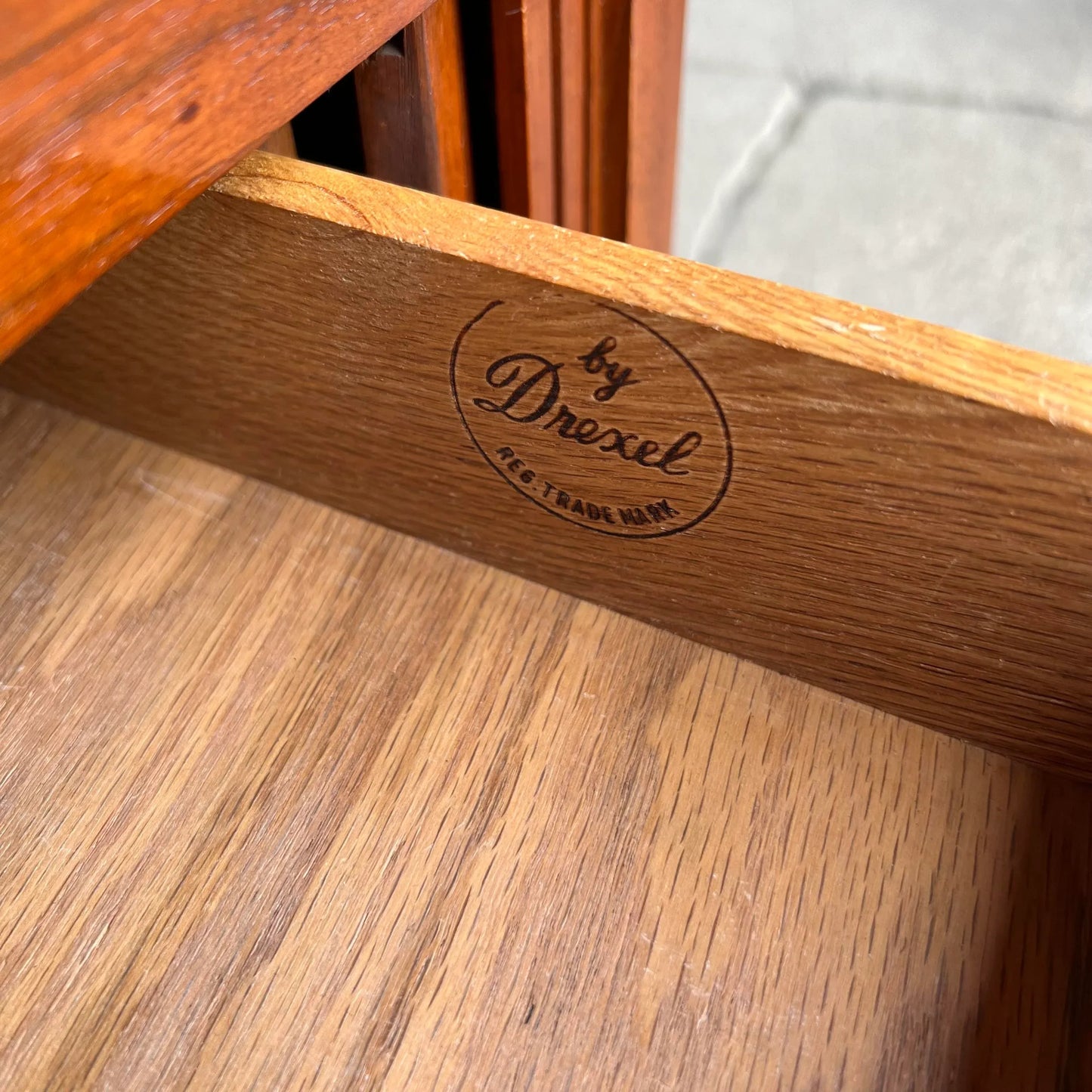 Kipp Stewart for Drexel Declaration Tambour Door Bar Cart Mid Century