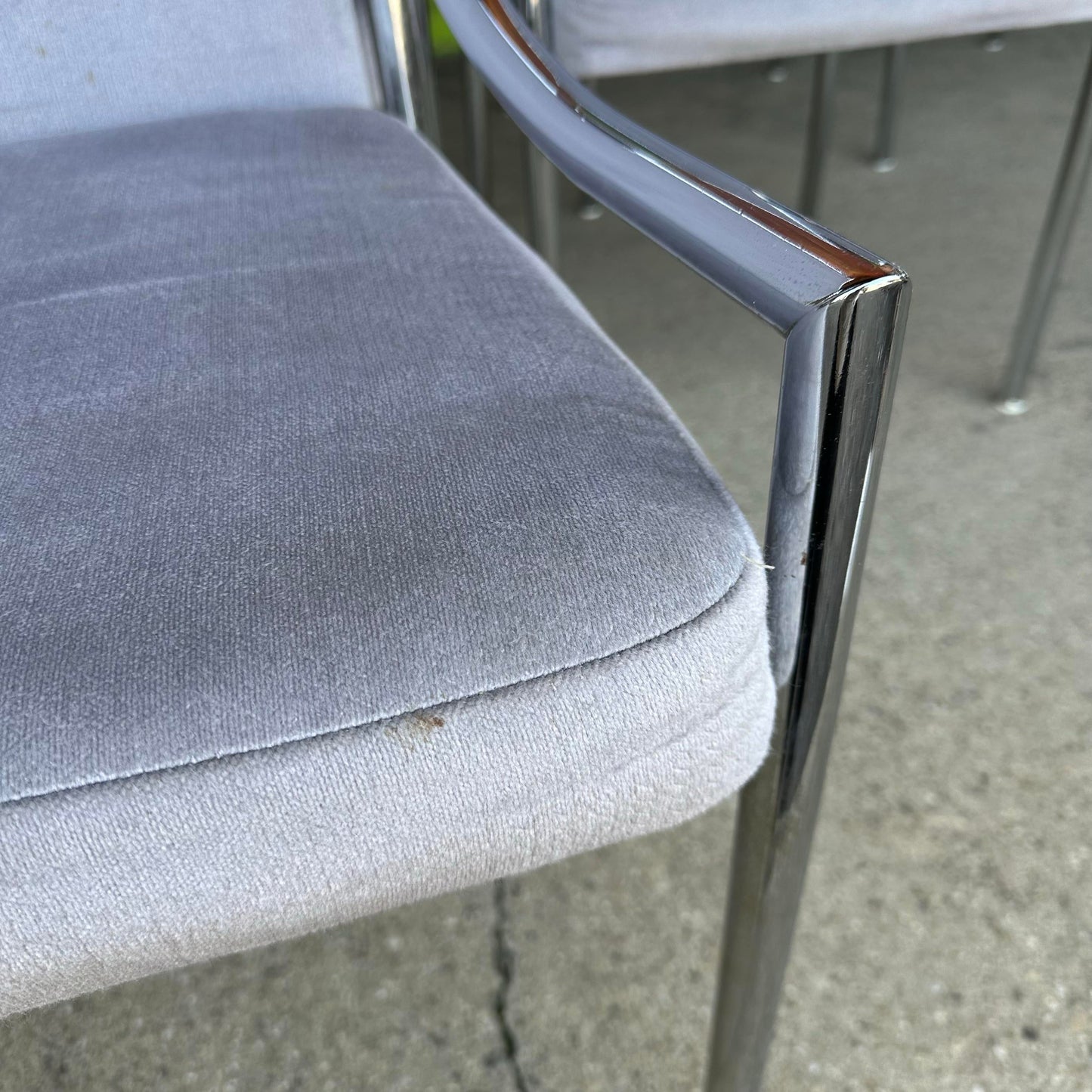 Set of 8 Pierre Cardin Style Chrome Dining Chairs Mid Century Modern