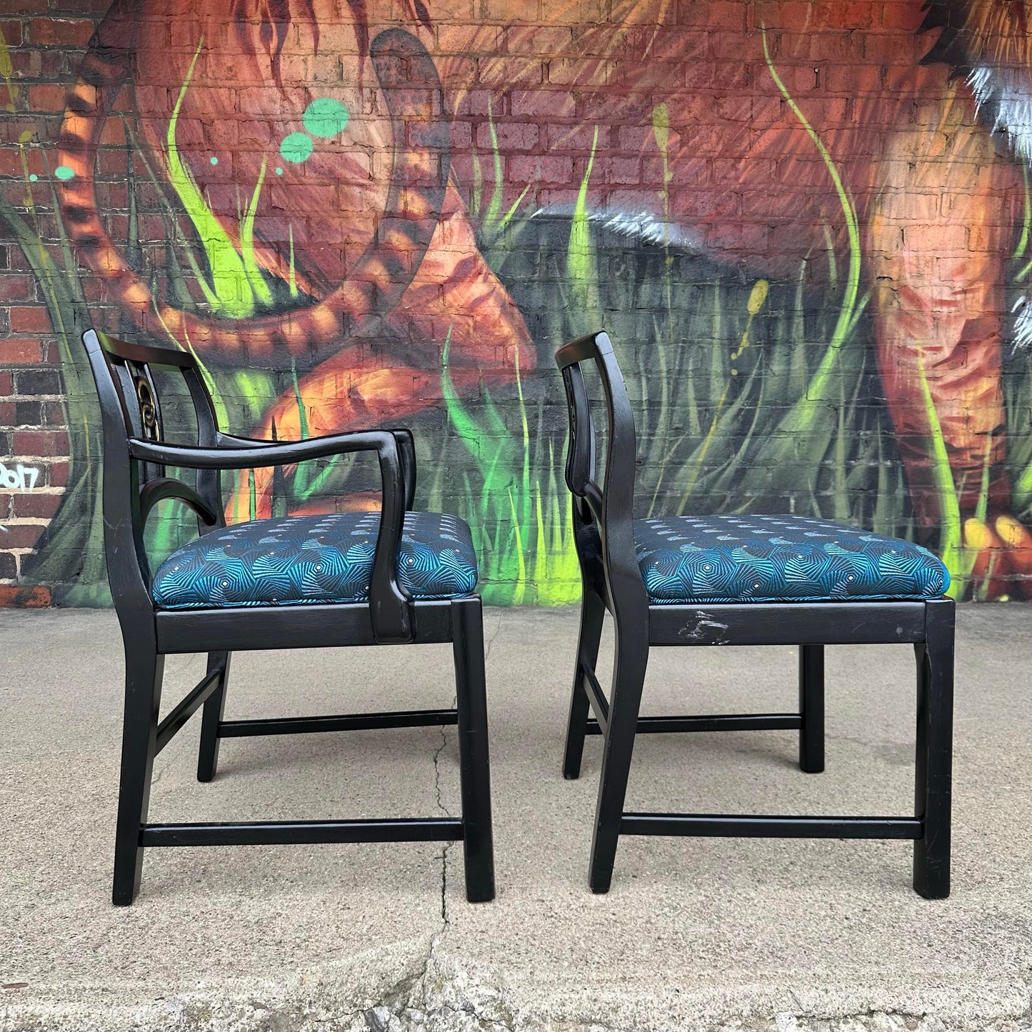 Mid-Century Modern Michael Taylor for Baker Dining Chairs W. Interlocking Circle