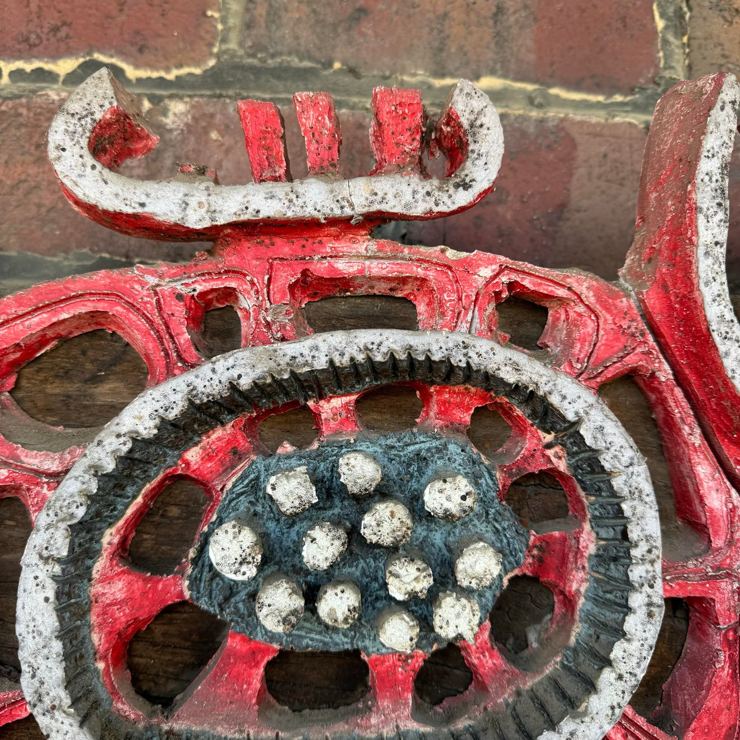 Ceramic Abstract Sculpture Mounted on Wood by Brain Heard Wall Art