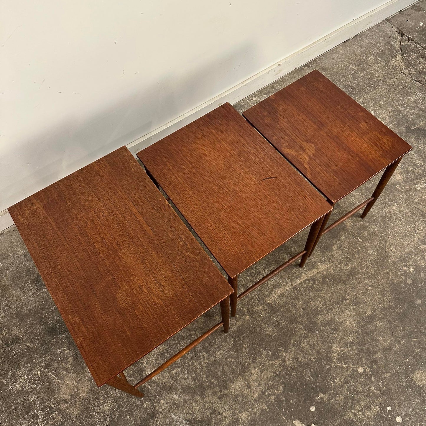 Mid Century Modern Teak Dux Nesting Table Made in Sweden