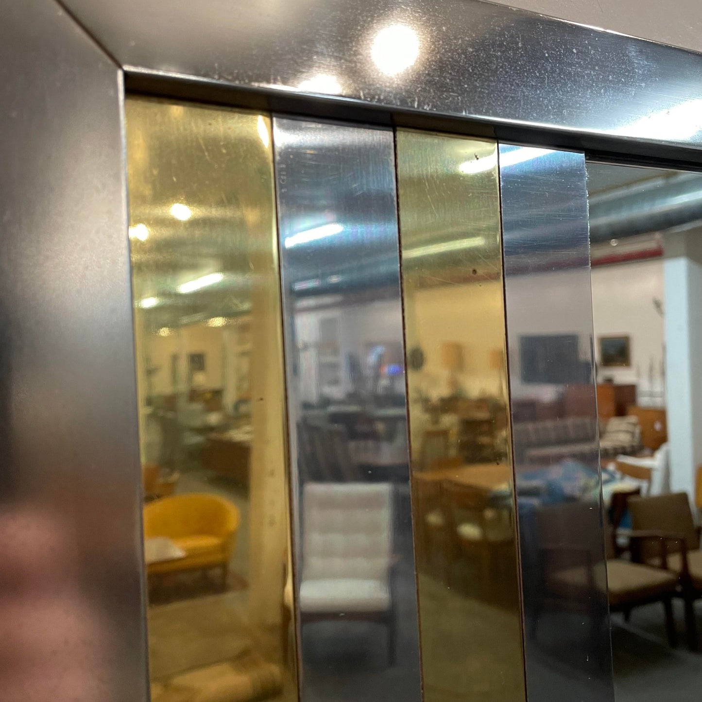 Paul Evans Style Mid Century Modern Mirror