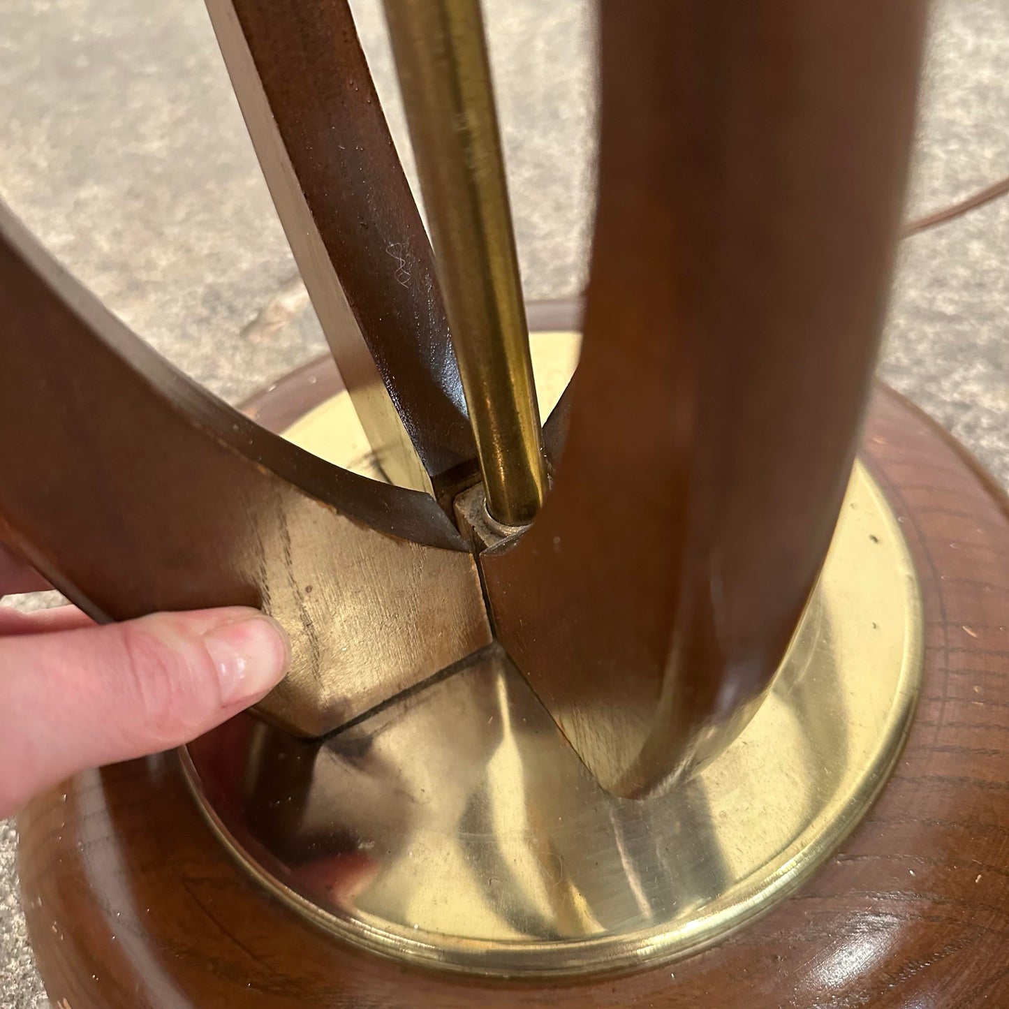 Mid Century Modern Modeline Sculpted Walnut Floor Lamp