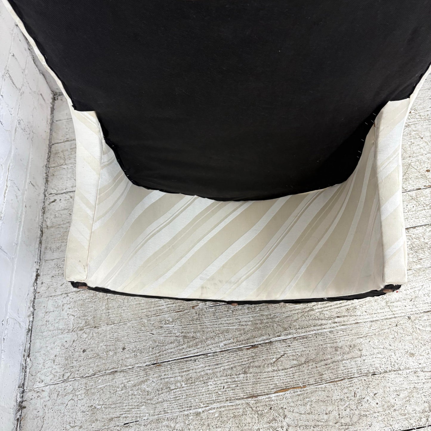 White Striped Chaise Lounge