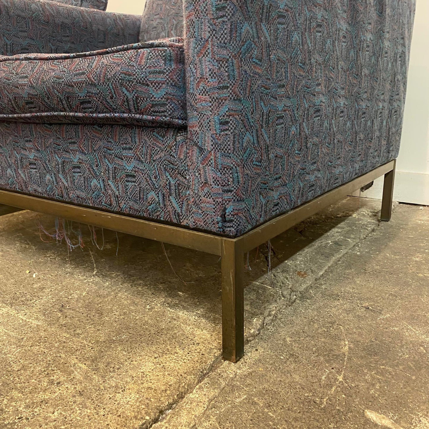 Mid-Century Modern Club Chairs Attributed to Florence Knoll With Bronze Legs