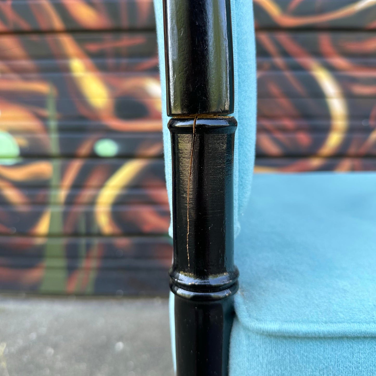 Set of 6 Faux Bamboo Dining Chairs Mid-Century Modern