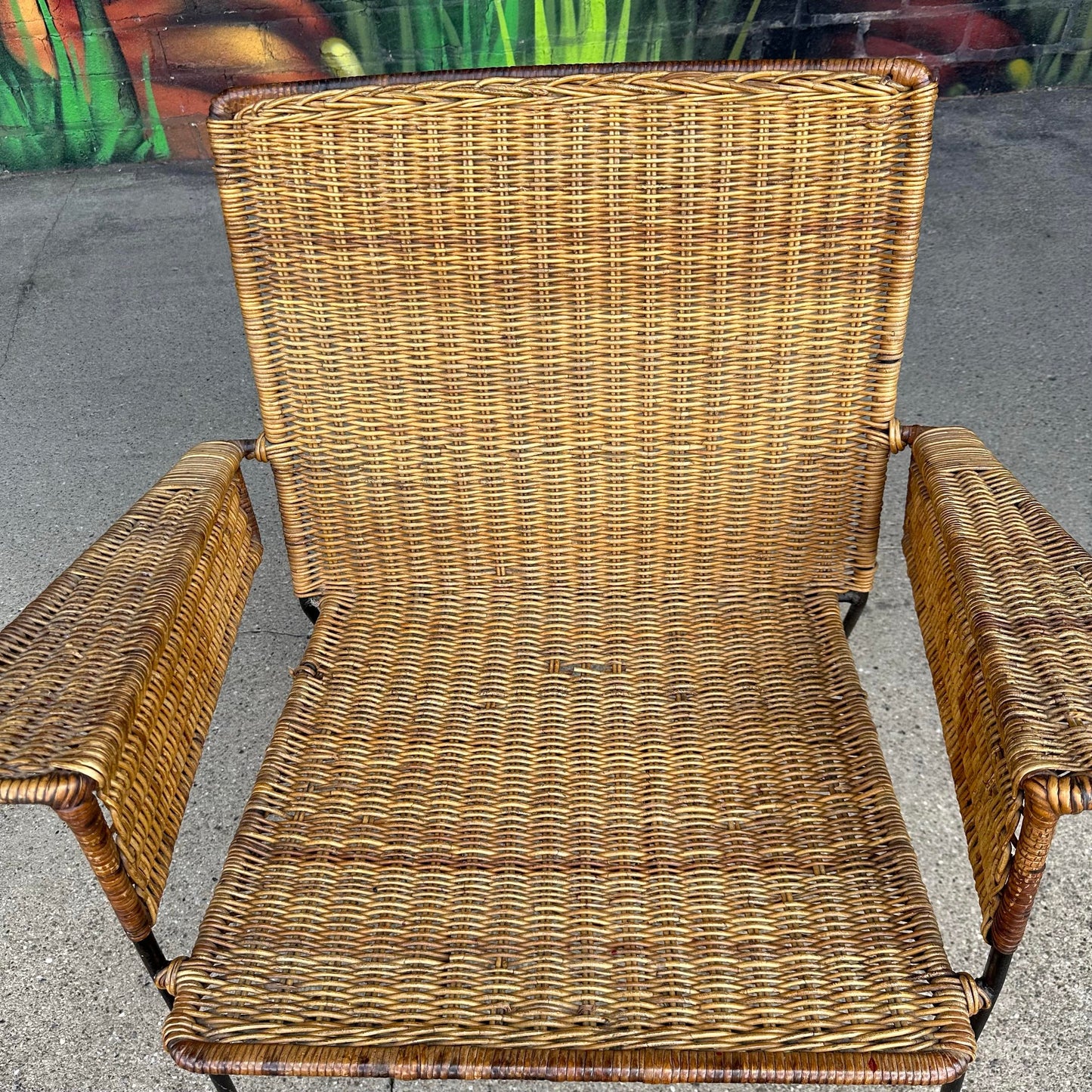 Van Keppel-Green Rattan and Iron Patio Chair