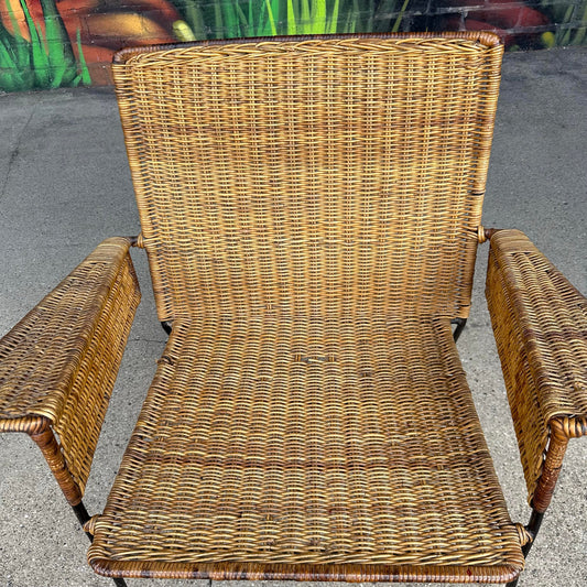 Van Keppel-Green Rattan and Iron Patio Chair