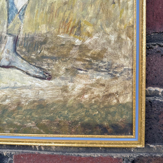 Mid-Century Modern Figure Painting by Robert C. Brisley Style of Picasso