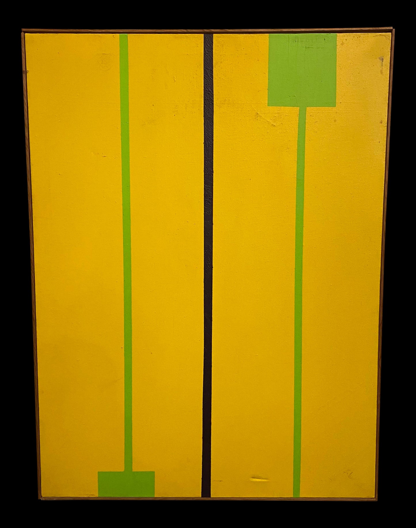 Mid 20th Century Minimalist Geometric Painting, Framed