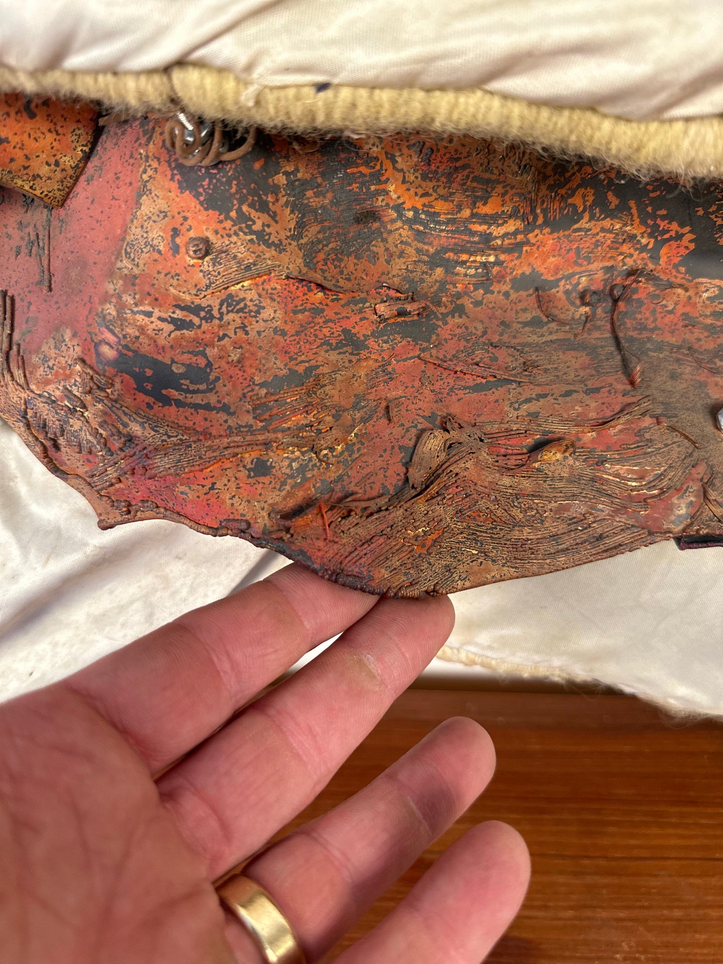 Fiber and Enamel Wall Art Hanging 70’s