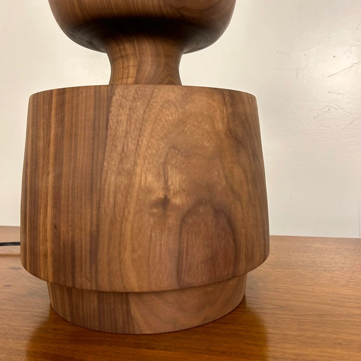 "Model D" Studio-Made Turned Walnut Table Lamp Michael Rozell