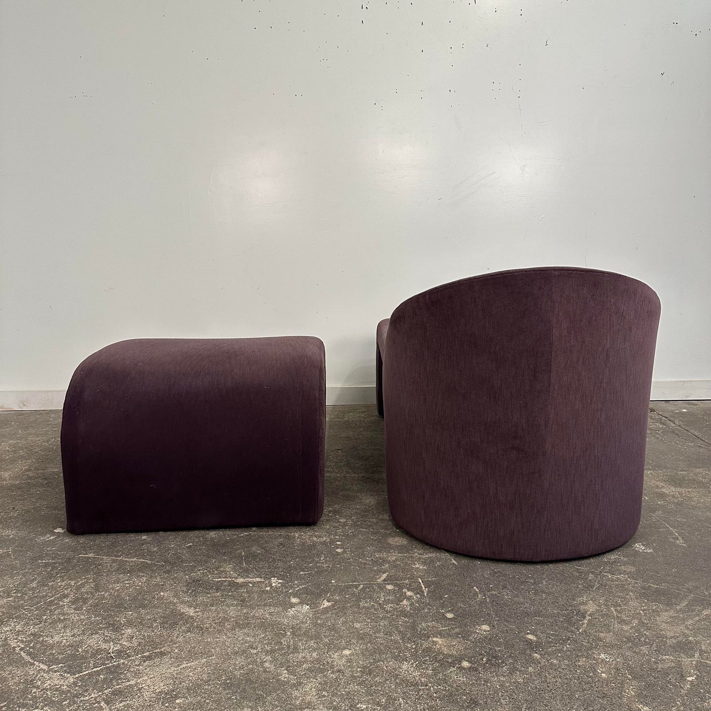 Post Modern Kagan-Style Chaise and Ottoman