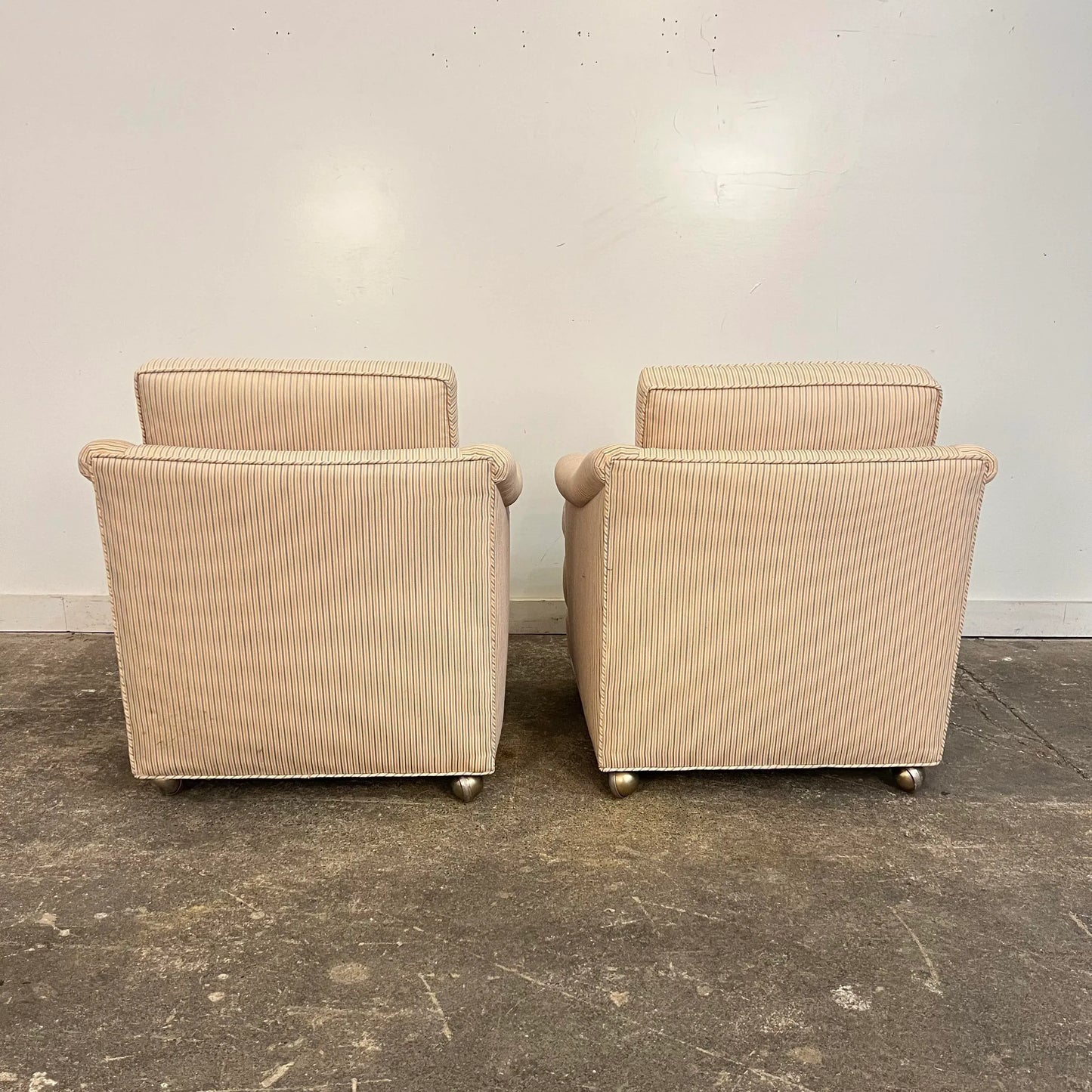 Pair of Dunbar Style Chairs on Casters