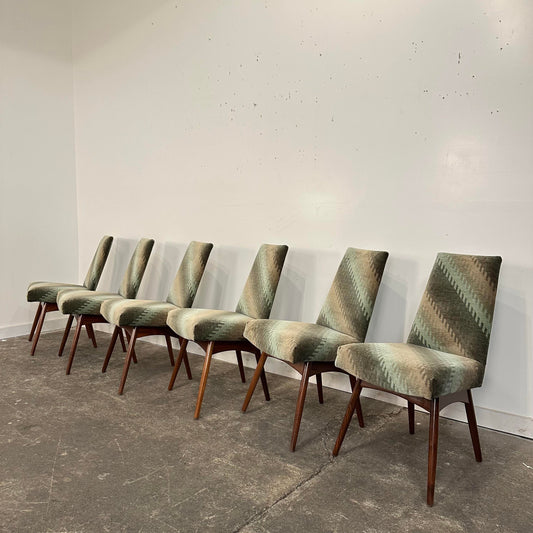 Set of 6 Reupholstered Adrian Pearsall Dining Chairs